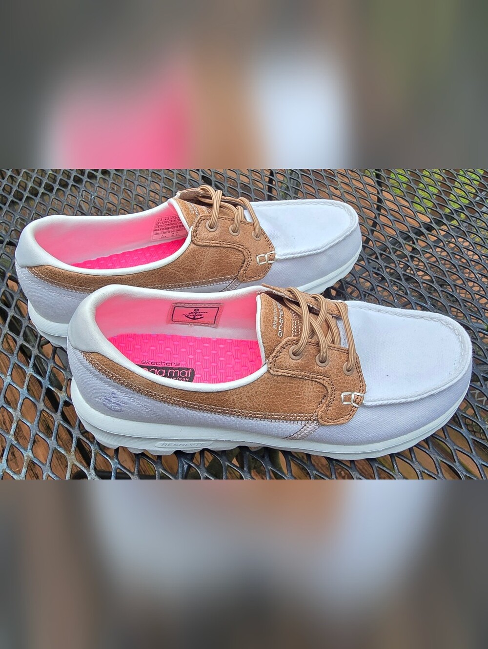 Skechers On-the-Go Women’s Two-Tone Casual Sneaker - Brown & White SIZE 7.5